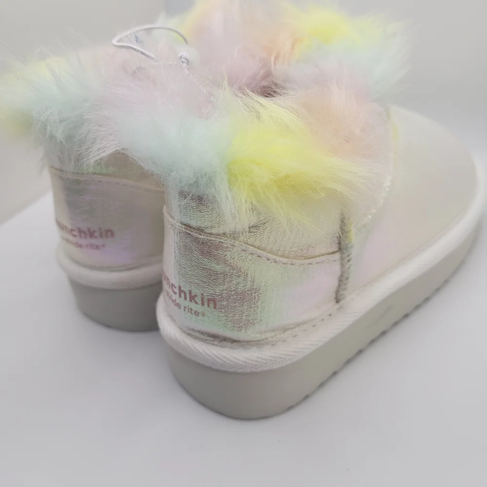 Irredescent Shiny Fuzzy Boots NWT